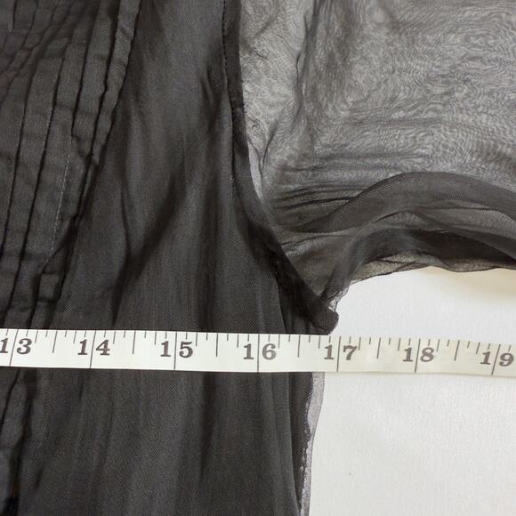 Gretchen Scott Dazzle Me Black Sheer Lined Tunic Blouse NWT Southern - Picture 5 of 7